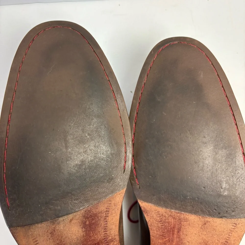 Cole Haan Williams Brown and Red Laces Derby Oxfords Distressed Leather 10.5 M
